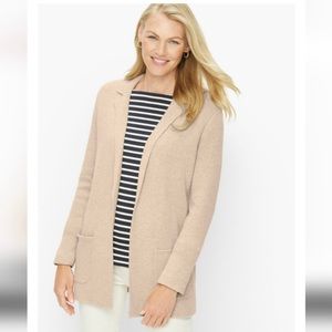 Talbots Tan Notch Collar Wool Blend Sweater Blazer